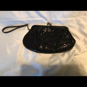 Coach black sequin wristlet